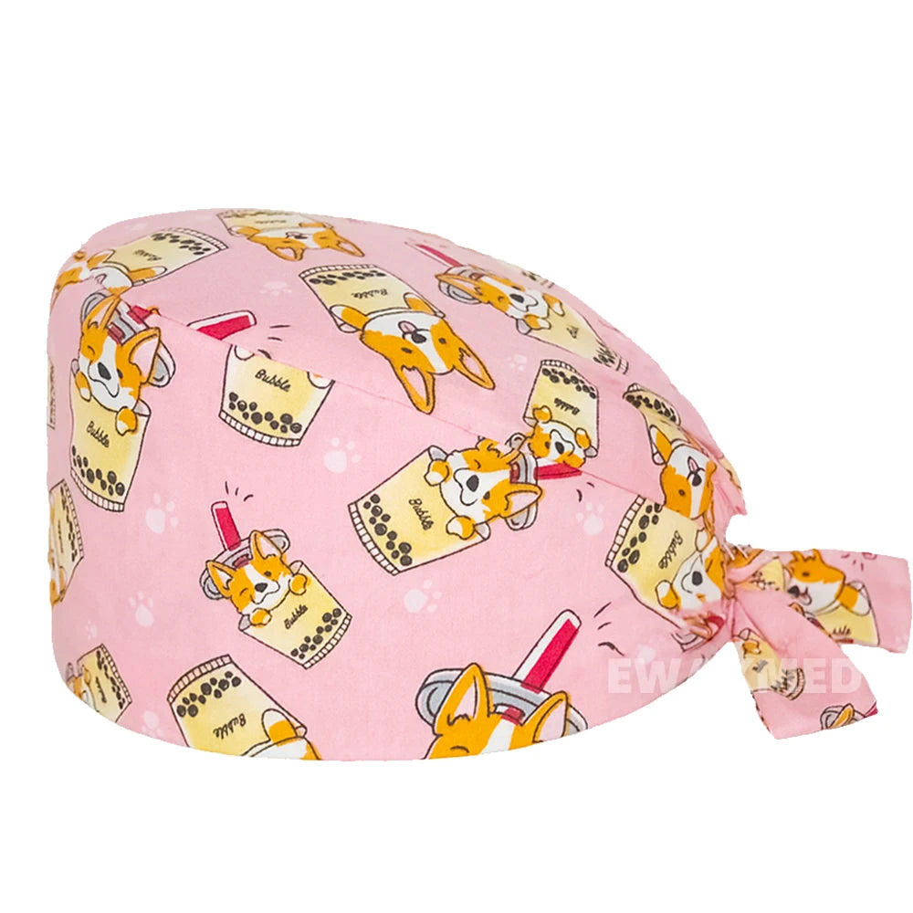 Dog Print Scrub Caps for Healthcare Workers