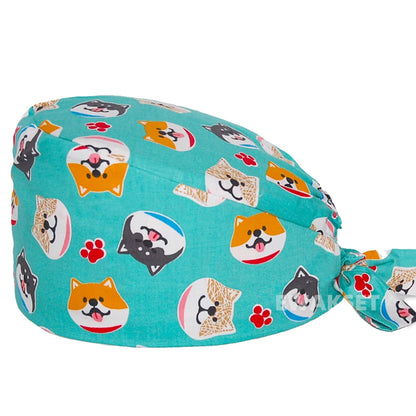 Dog Print Scrub Caps for Healthcare Workers
