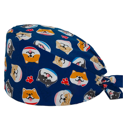 Dog Print Scrub Caps for Healthcare Workers