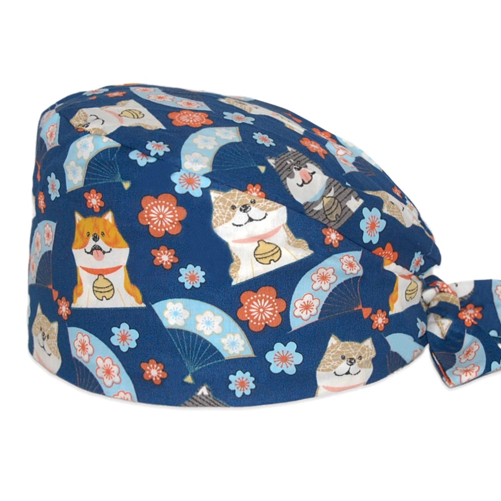 Dog Print Scrub Caps for Healthcare Workers