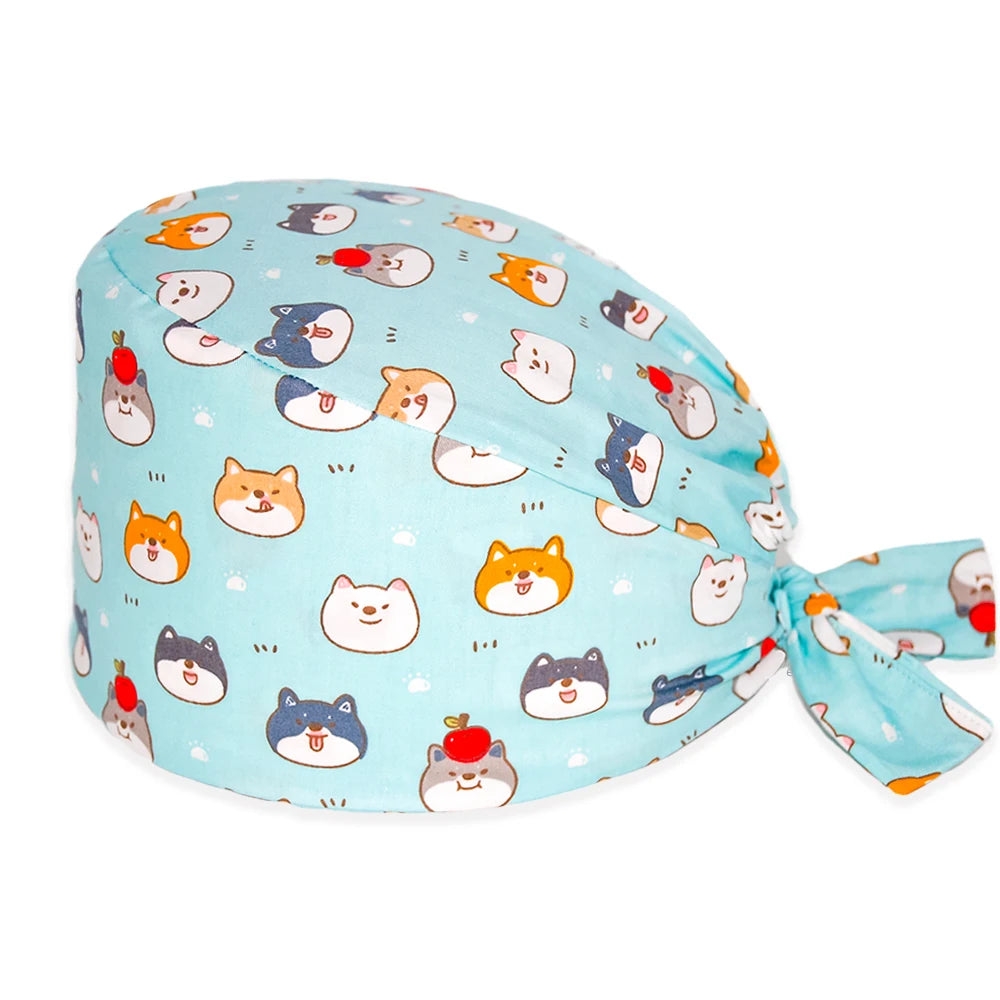 Dog Print Scrub Caps for Healthcare Workers