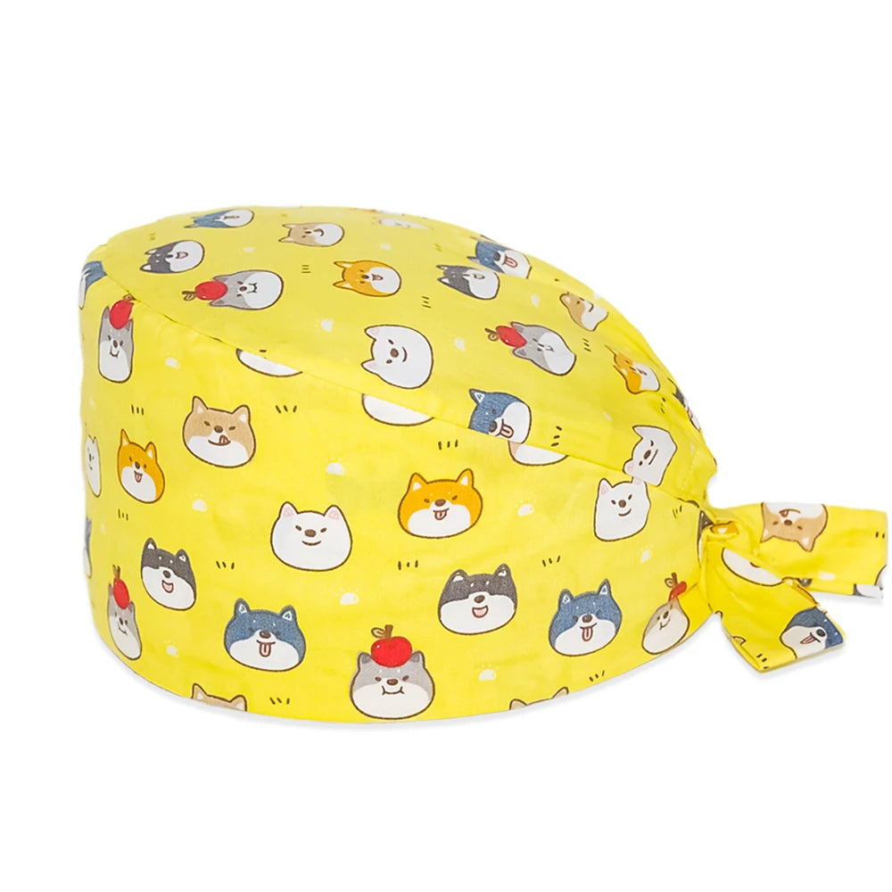 Dog Print Scrub Caps for Healthcare Workers
