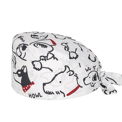 Dog Print Scrub Caps for Healthcare Workers